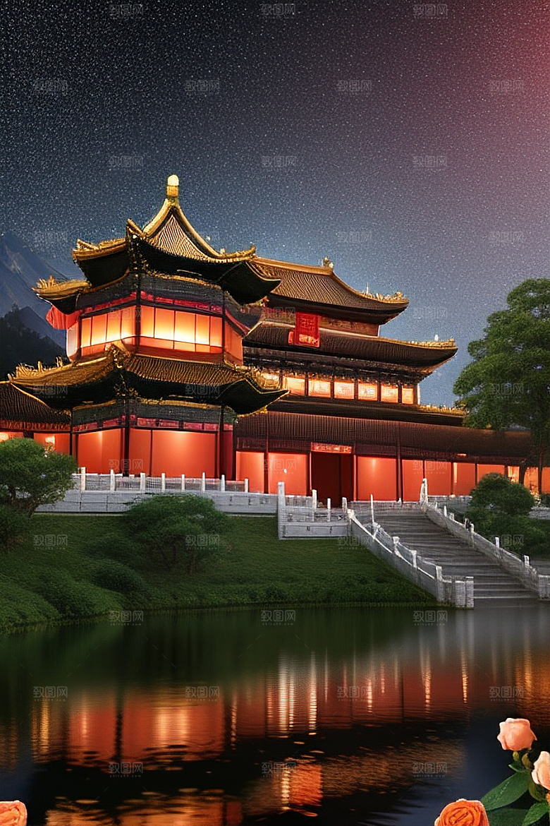 梦幻般的中国风宫殿超细节描绘