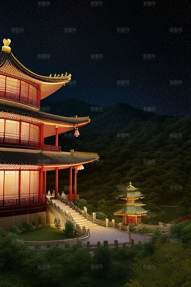 金碧辉煌的中国风宫殿超高清渲染