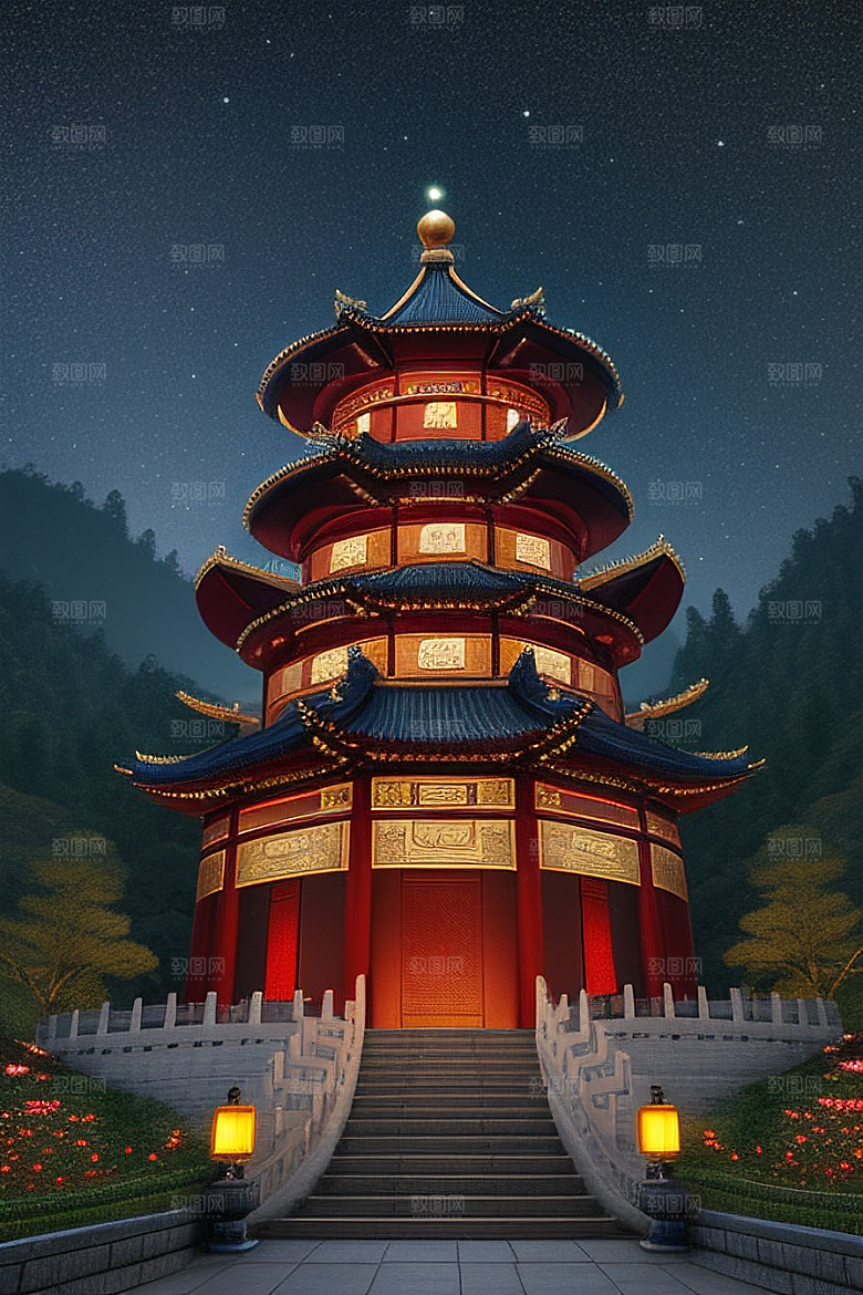 金碧辉煌的中国风宫殿超高清渲染