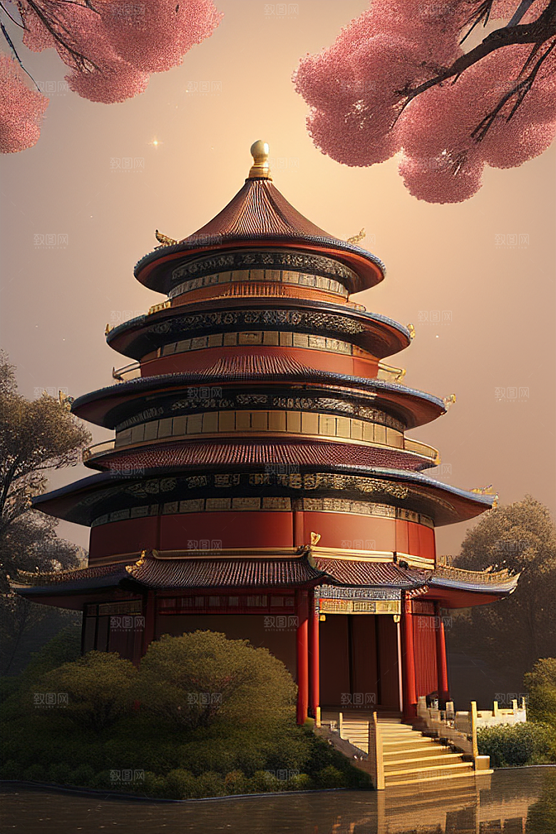 梦幻视觉冲击中国风宫殿高清渲染