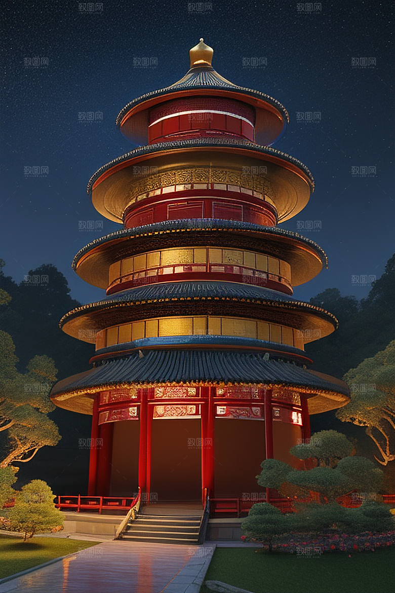 梦幻视觉冲击中国风宫殿高清渲染