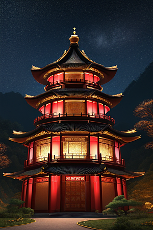 梦幻视觉冲击中国风宫殿高清渲染