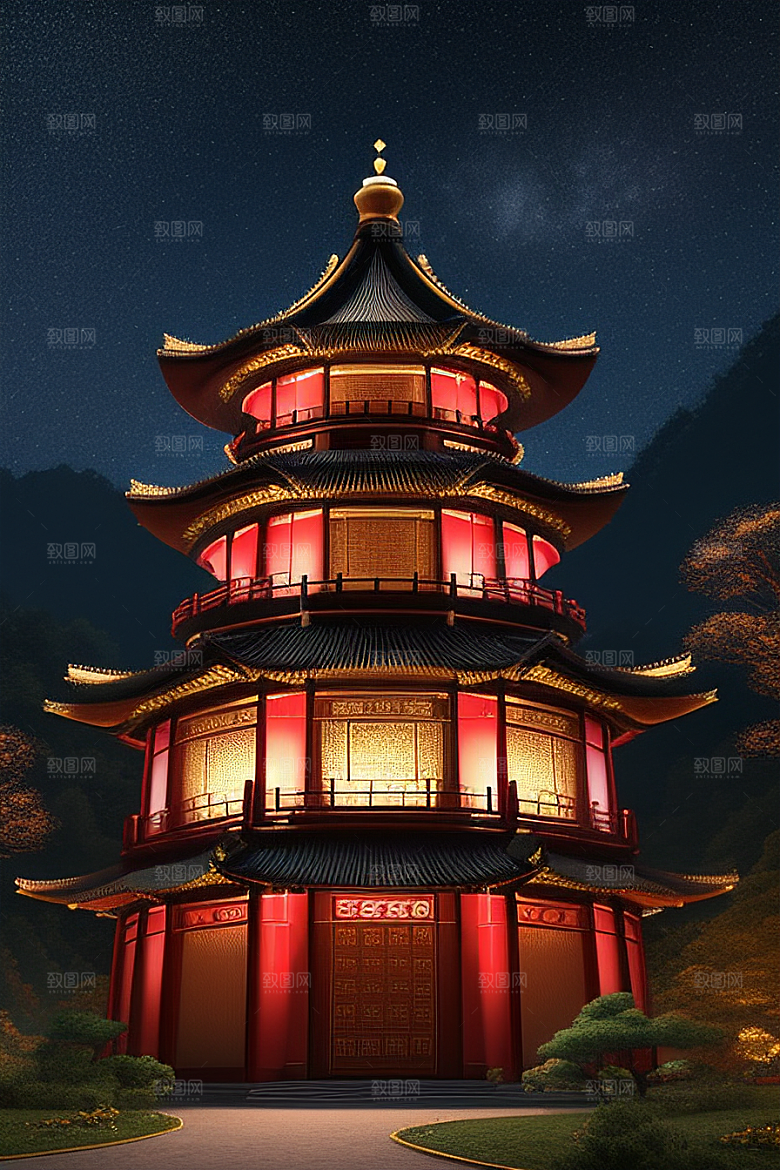 梦幻视觉冲击中国风宫殿高清渲染