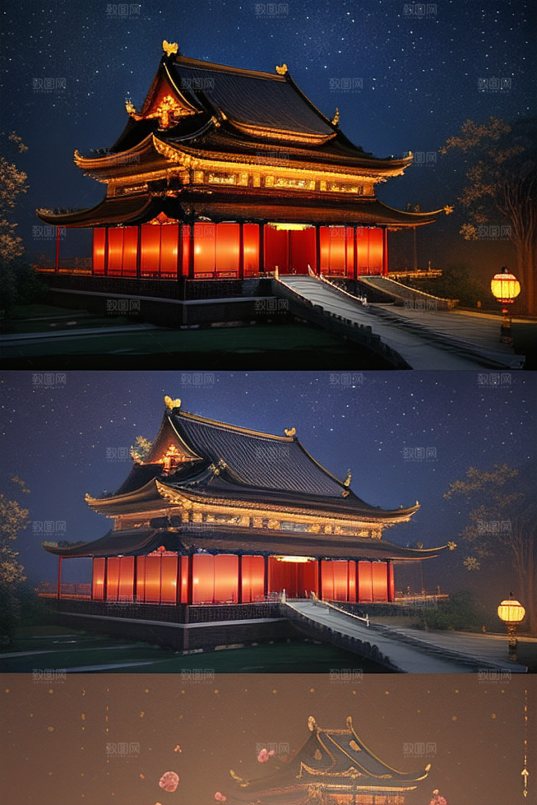营造梦幻感中国风宫殿的光影效果