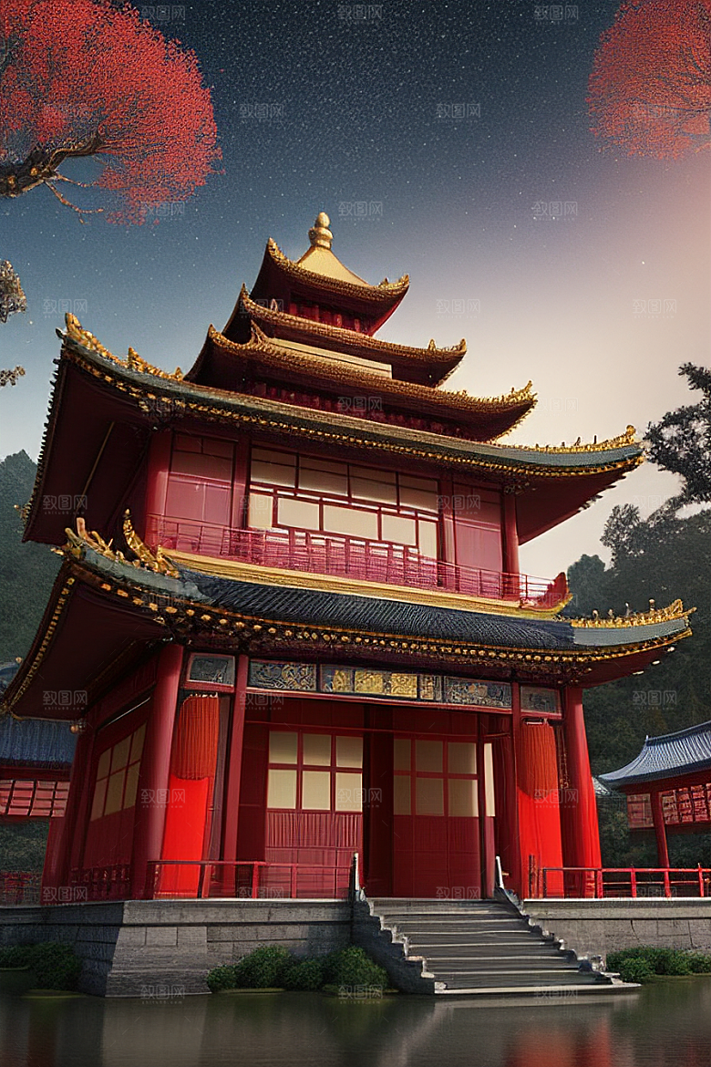 营造梦幻感中国风宫殿的光影效果