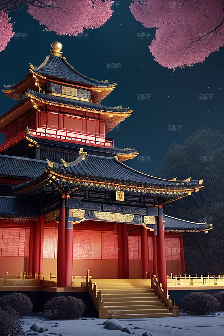 营造梦幻感中国风宫殿的光影效果