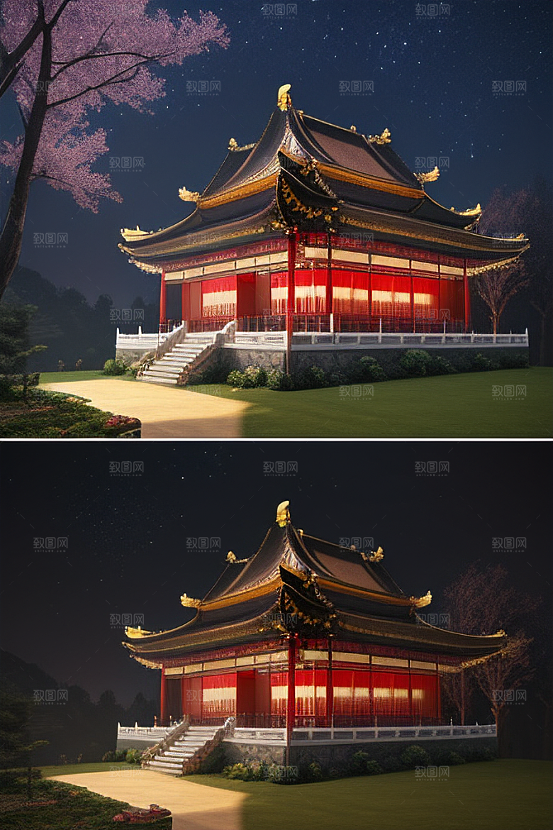 眼前的童话中国风金碧辉煌宫殿