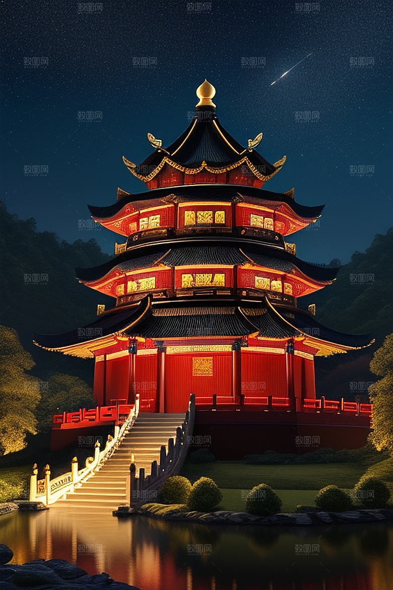 眼前的童话中国风金碧辉煌宫殿