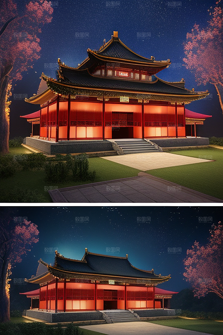 眼前的童话中国风金碧辉煌宫殿