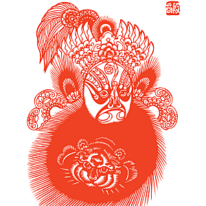 矢量京剧脸谱剪纸素材