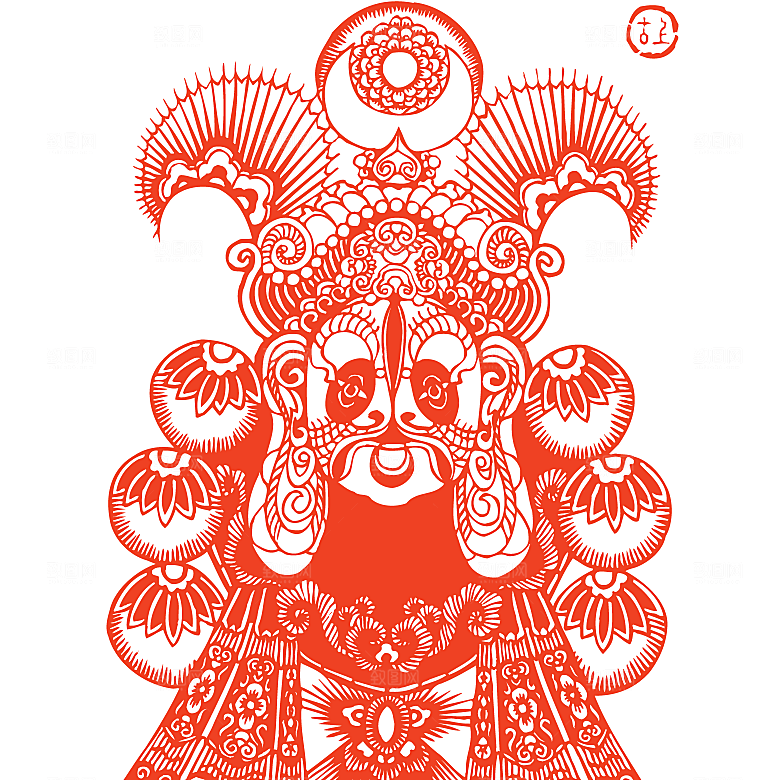京剧人物剪影素材