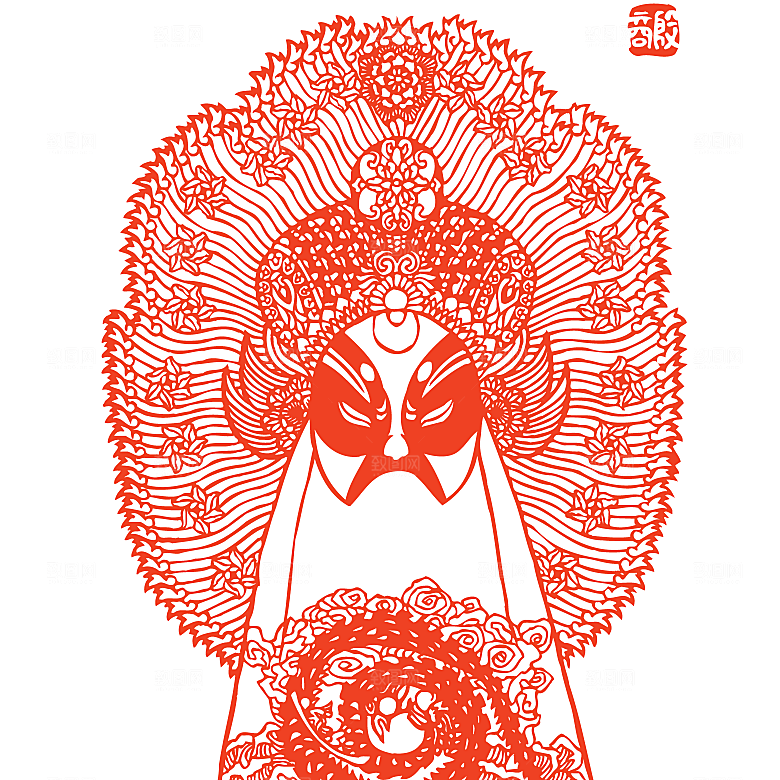 京剧人物剪影素材