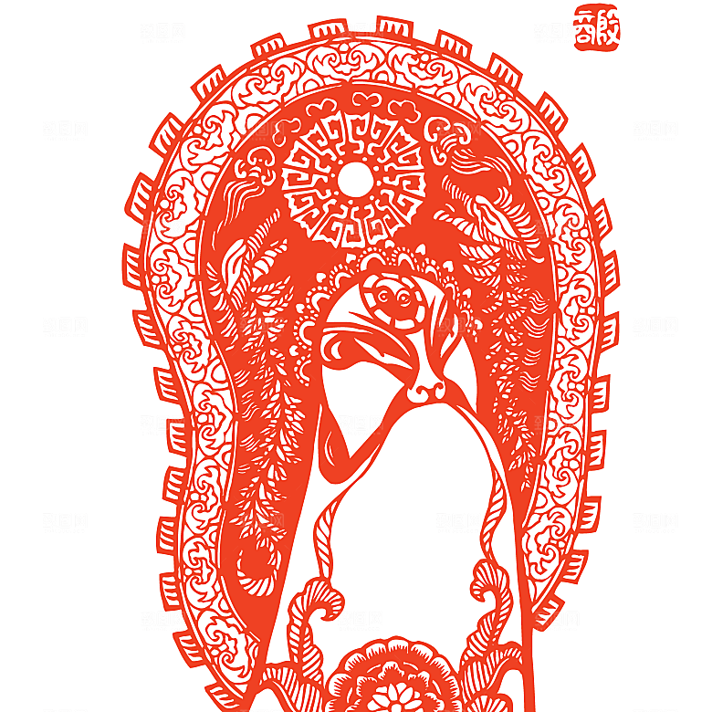 京剧人物剪影素材
