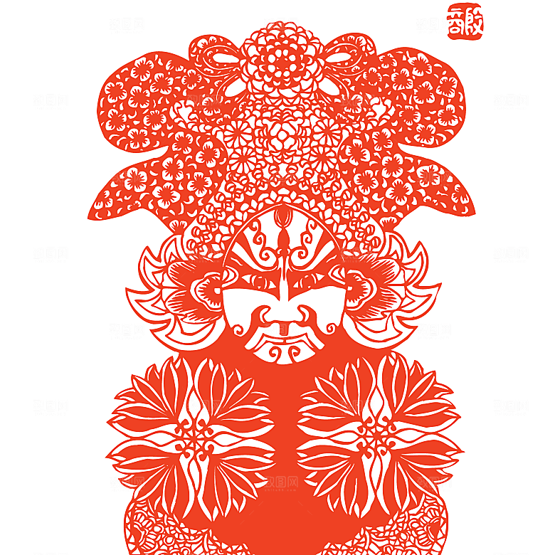 京剧人物剪影素材