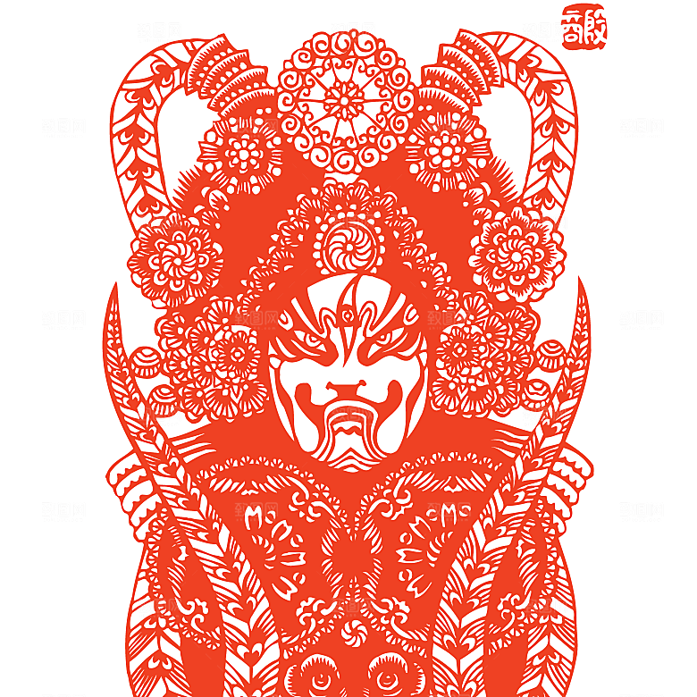 京剧人物剪影素材