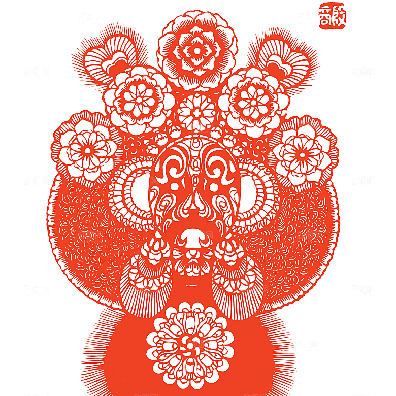 京剧人物剪影素材