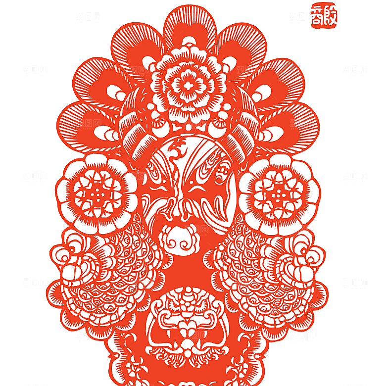 京剧人物剪影素材