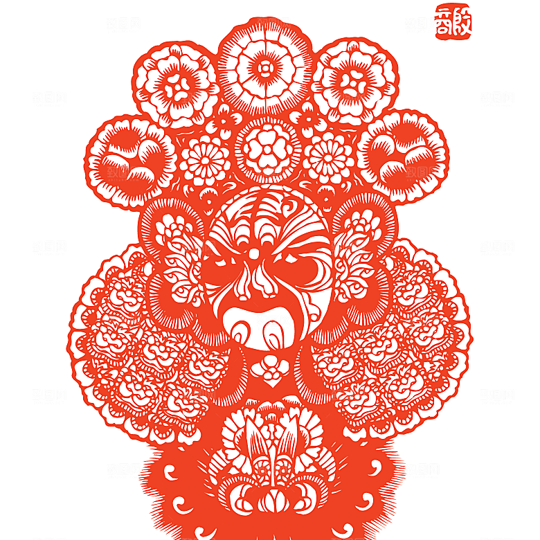 京剧人物剪影素材