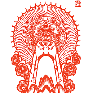 矢量剪影京剧脸谱素材