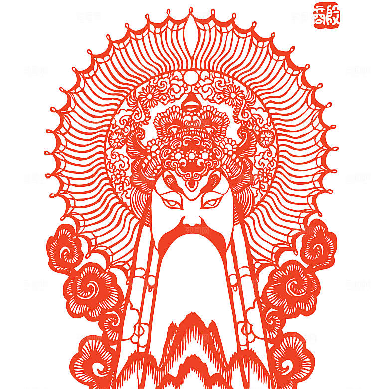 矢量剪影京剧脸谱素材