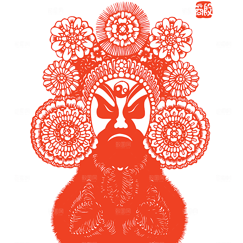 矢量剪影京剧脸谱素材