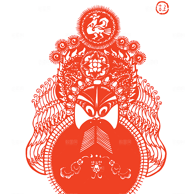 矢量剪影京剧脸谱素材