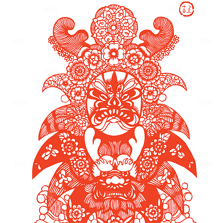 矢量剪影京剧脸谱素材