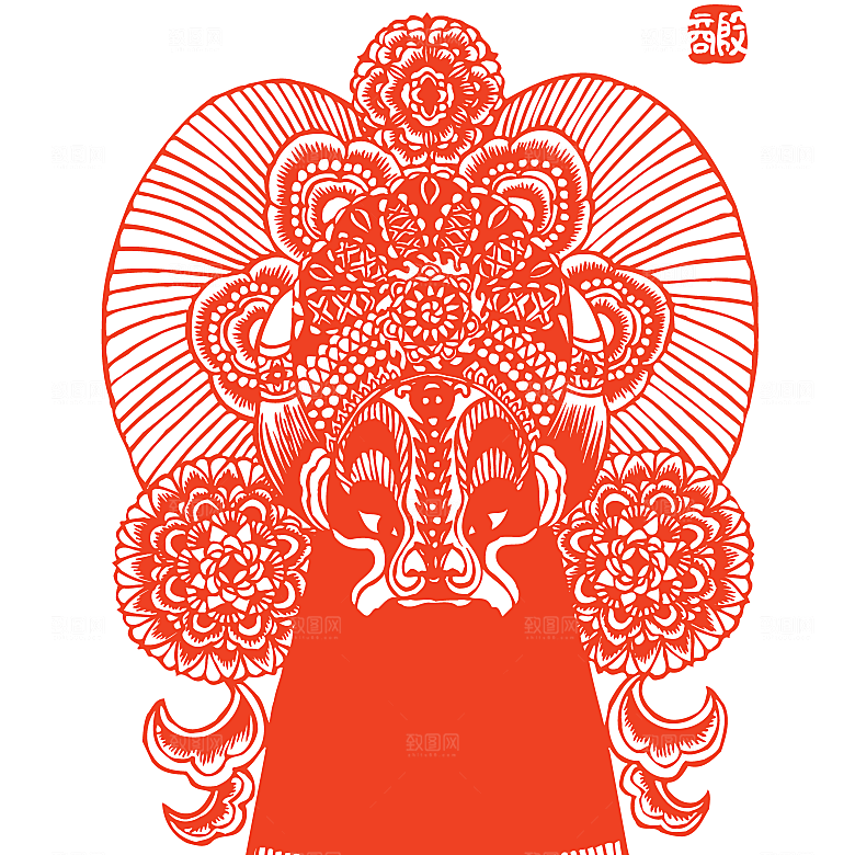 矢量剪影京剧脸谱素材