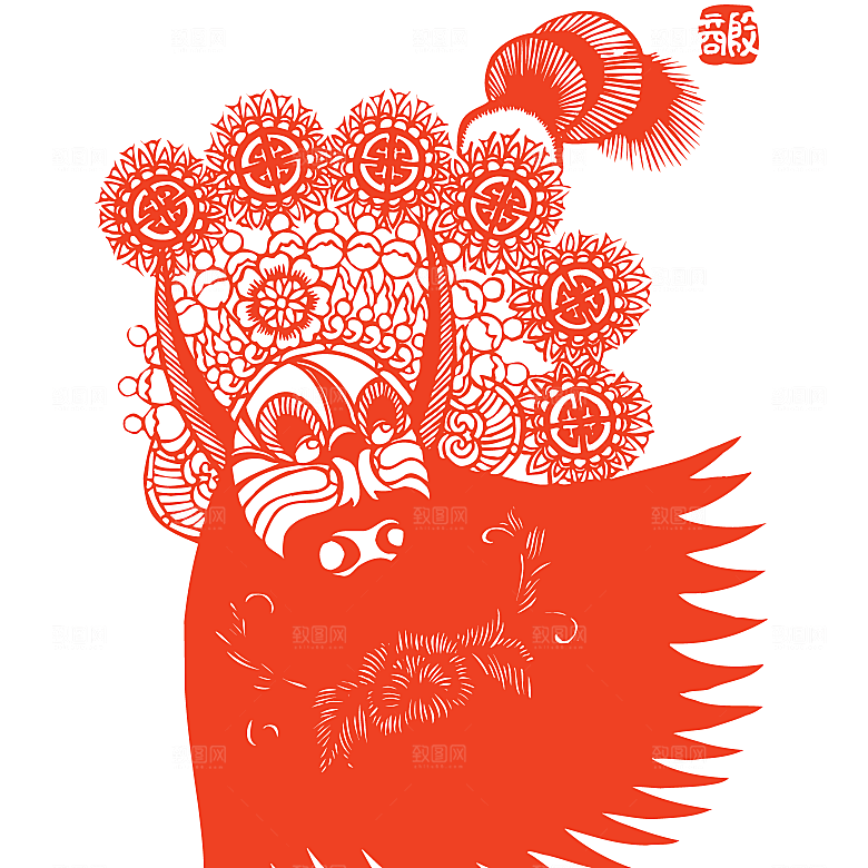 矢量剪影京剧脸谱素材