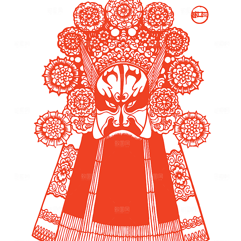 矢量剪影京剧脸谱素材