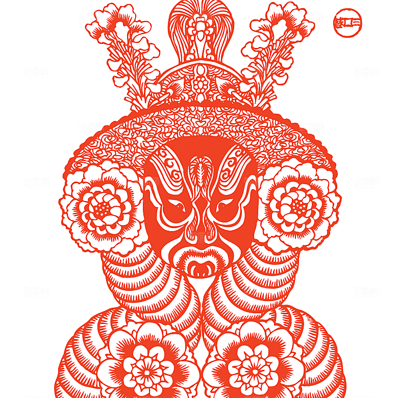 矢量京剧人物剪影素材