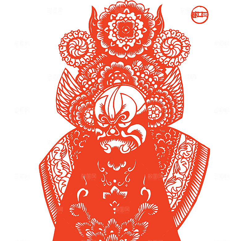 矢量京剧人物剪影素材