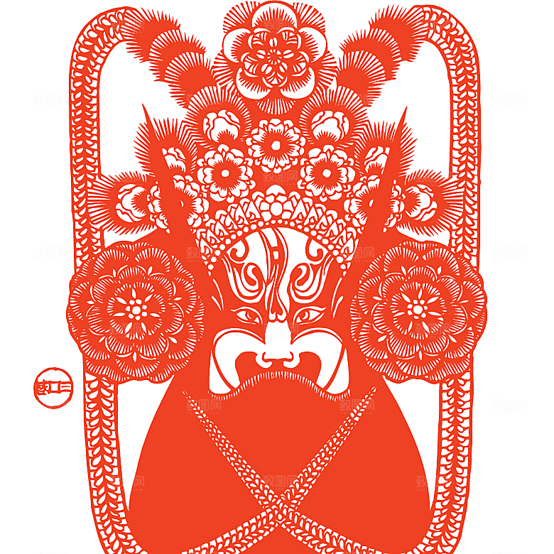矢量京剧人物剪影素材