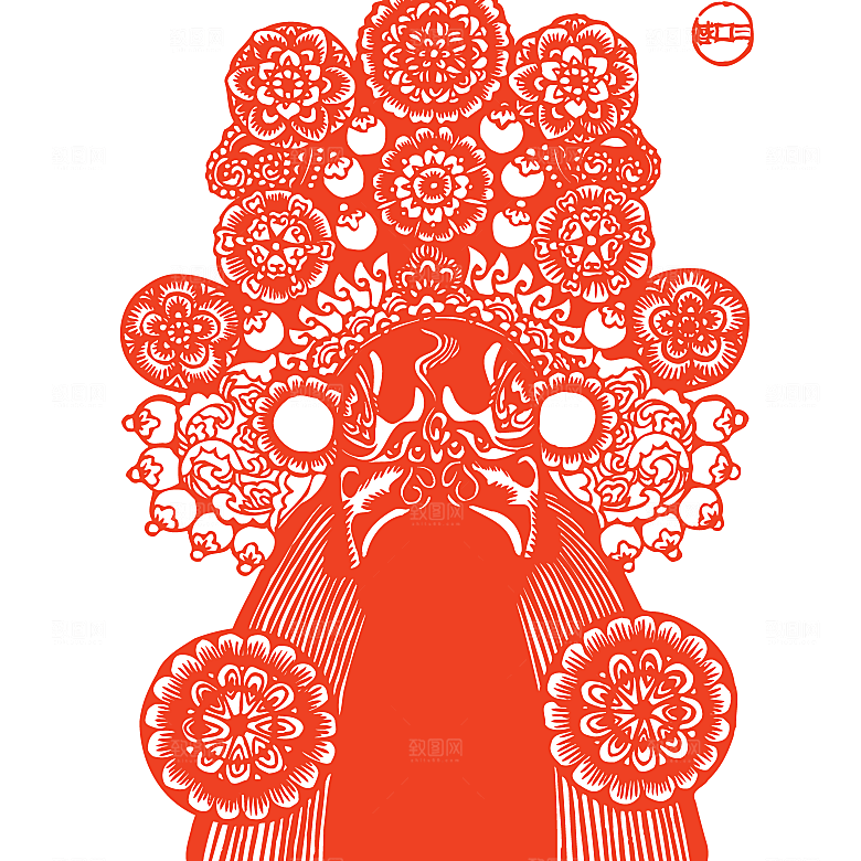 矢量京剧人物剪影素材