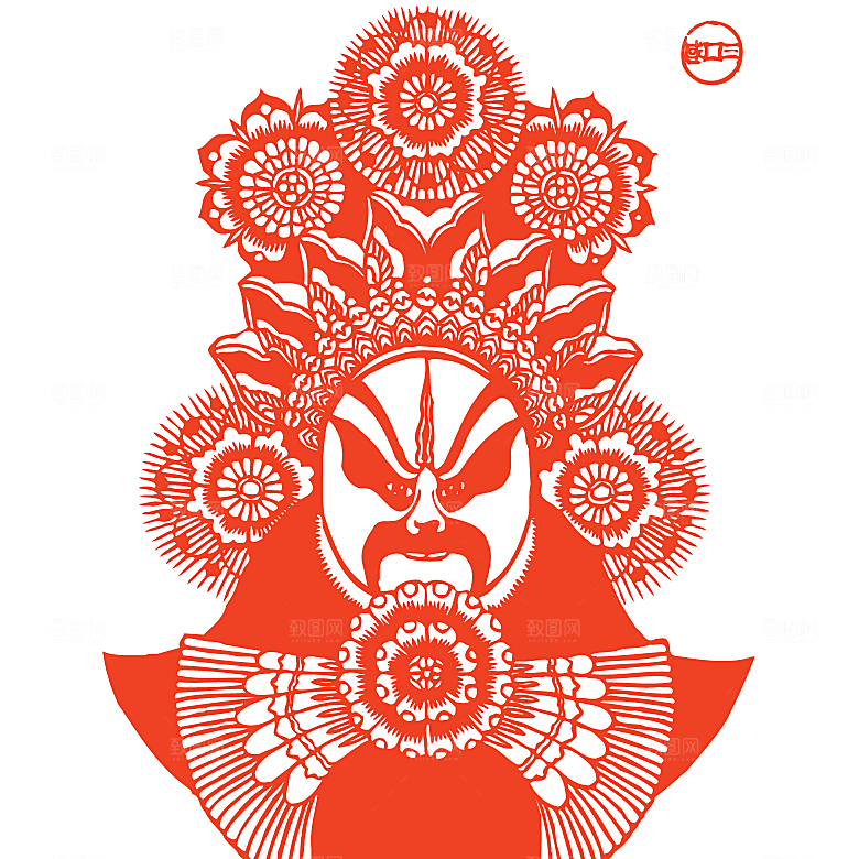 矢量京剧人物剪影素材