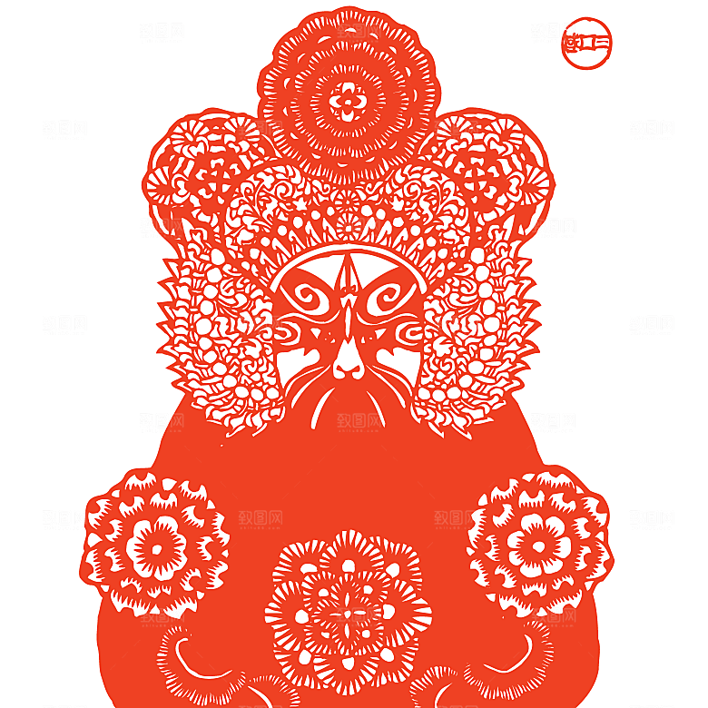 矢量京剧人物剪影素材