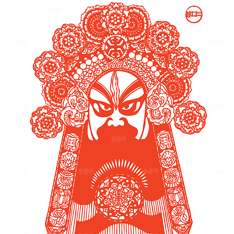 矢量京剧人物剪影素材