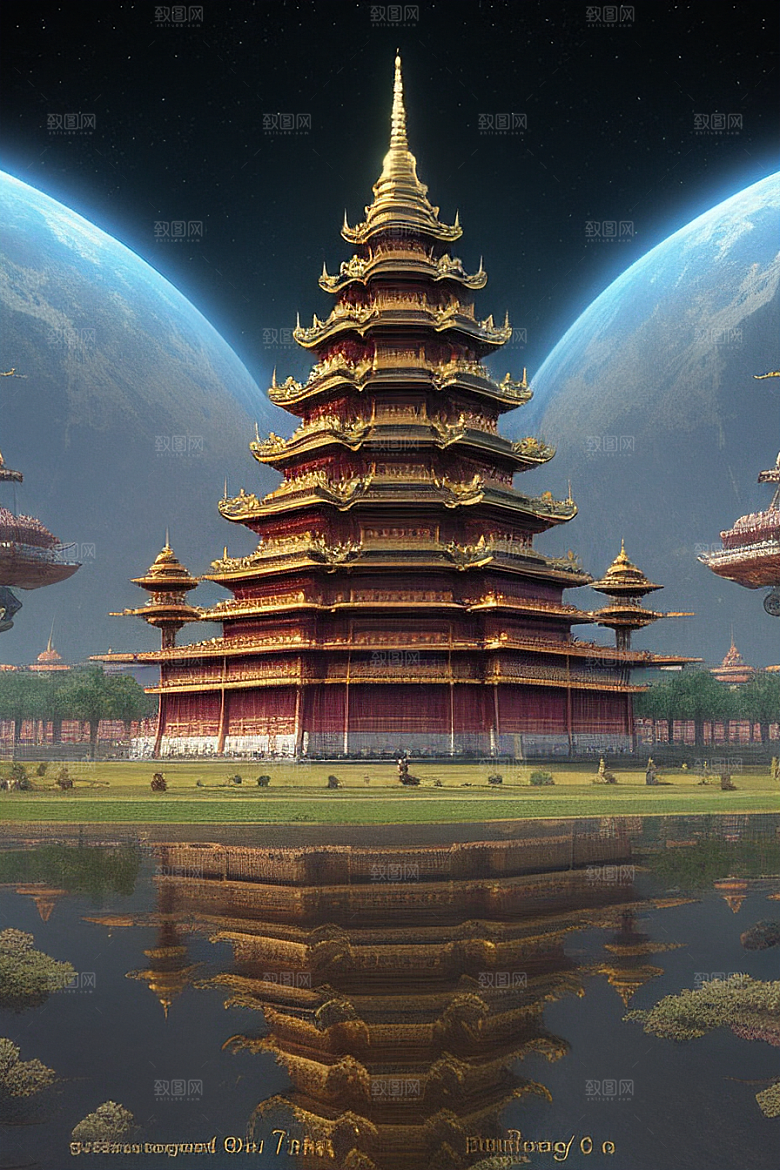 奇幻世界中的宏伟宫殿