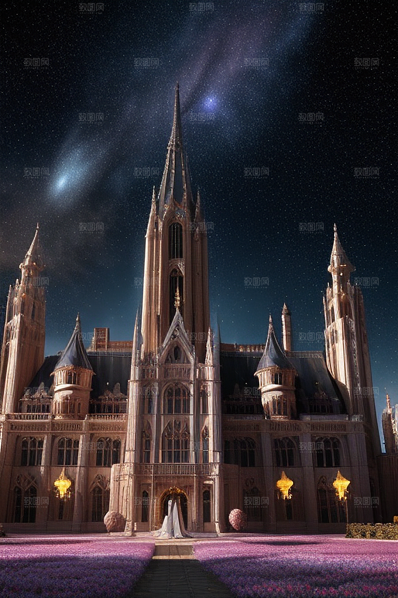 天堂般的星空宫殿超真实渲染超高清