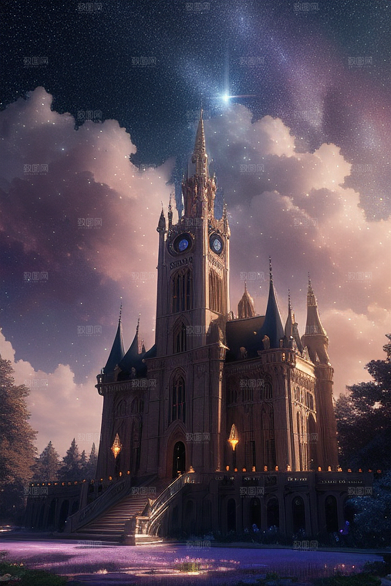 欧洲风格水晶宫超高清唯美插画效果