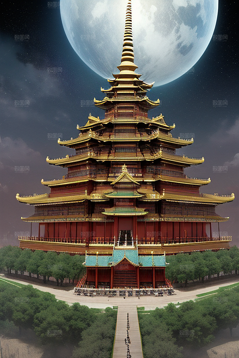 奇幻世界中的宏伟宫殿