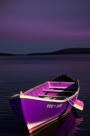 独特风格的紫色海洋划船