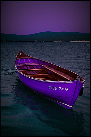梦幻紫色海洋划艇景象