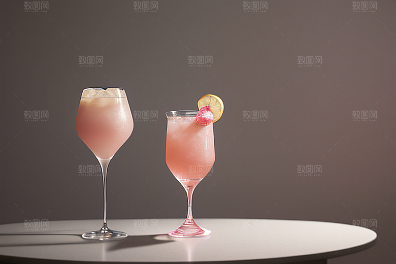 浅粉红色鸡尾酒杯法式浪漫的完美诠释