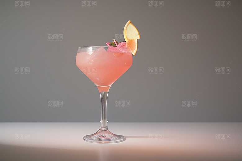 浅粉红色鸡尾酒杯法式浪漫的完美诠释