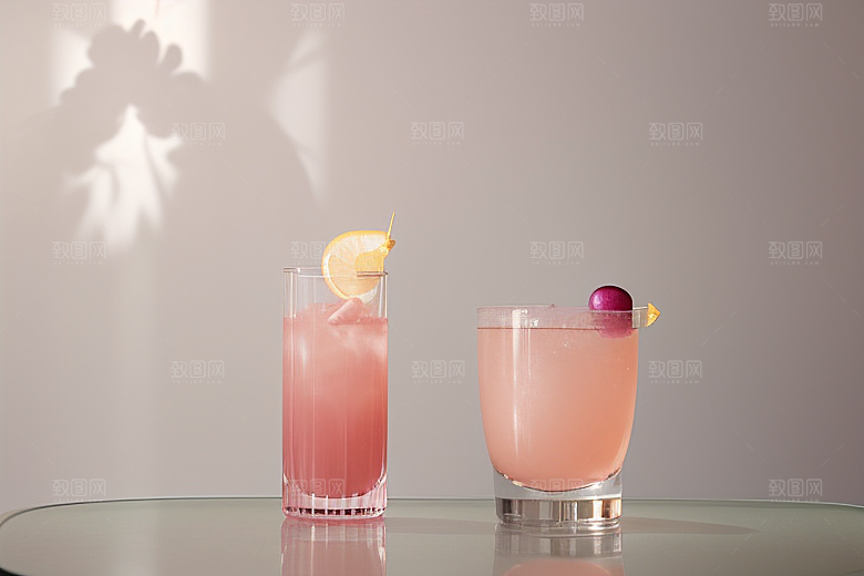 浅粉红色鸡尾酒杯法式浪漫的完美诠释
