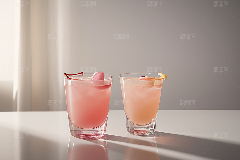 浅粉红色鸡尾酒杯法式浪漫的完美诠释