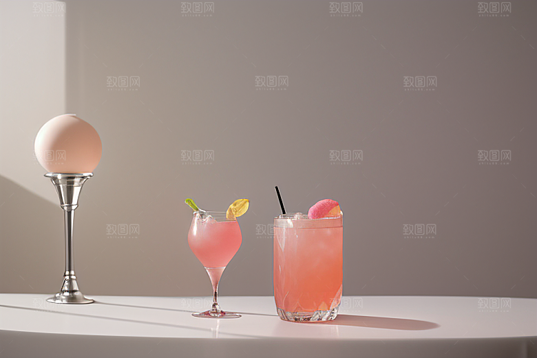 鸡尾酒杯与景深营造立体感的唯美壁纸