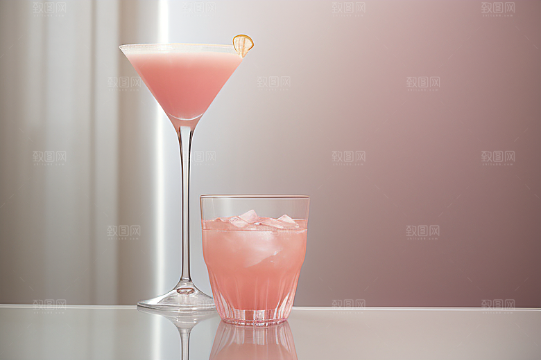 鸡尾酒杯与景深营造立体感的唯美壁纸