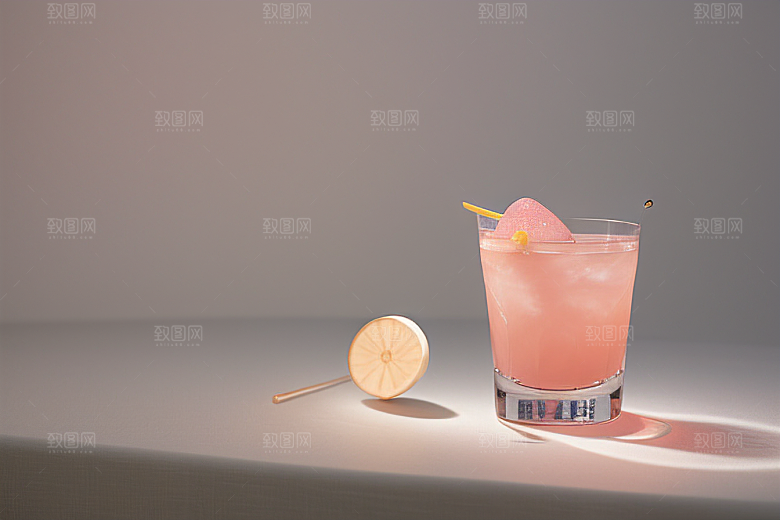 鸡尾酒杯与景深营造立体感的唯美壁纸